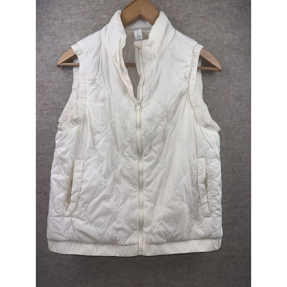 90 Degree By Reflex Womens Size Large Puffer Vest Off-White